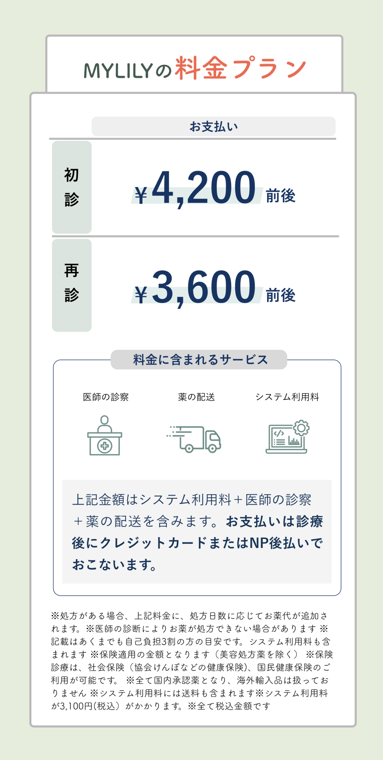 保険適応の料金